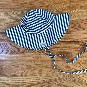 The Original Flap Happy Baby/Toddler Sunhat in Blue/White Stripes